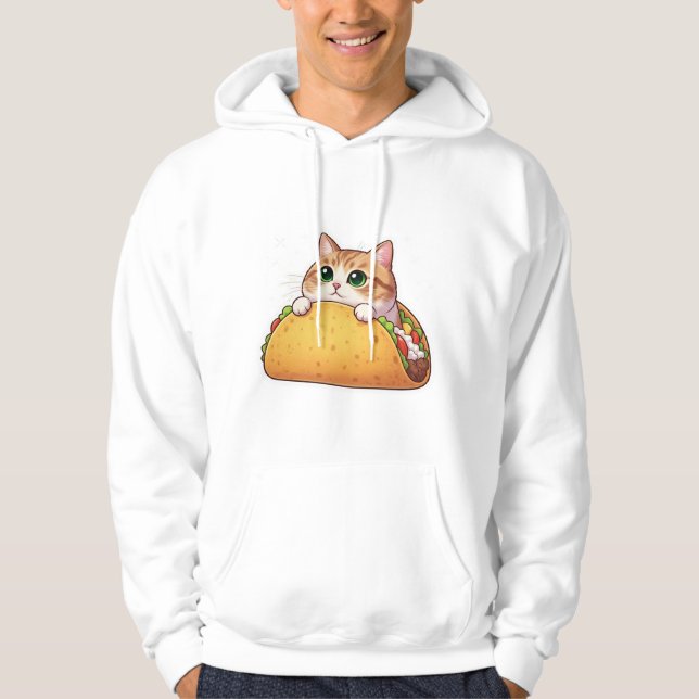 Taco Cat | Niedliche Kitty in einem Taco | Zweckmä Hoodie (Vorderseite)