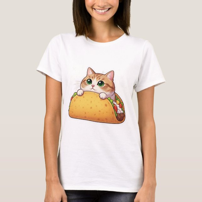 Taco Cat | Niedliche Kitty in einem Taco | Zweckmä T-Shirt (Vorderseite)