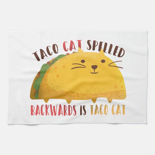Taco Cat Palindrome Geschirrtuch (Horizontal)