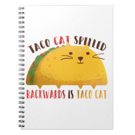 Taco Cat Palindrome Notizblock