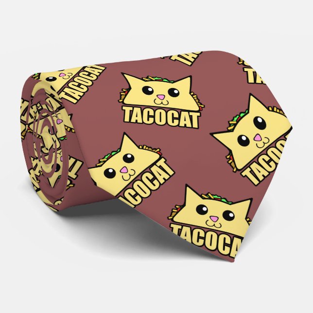 Taco Cat Pattern Krawatte (Gerollt)