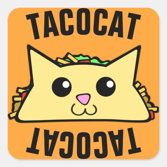 Taco Cat Quadratischer Aufkleber (Vorderseite)
