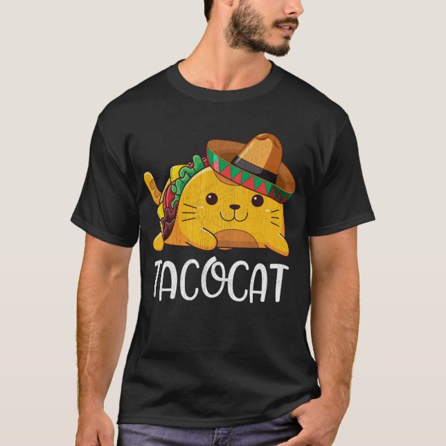 Taco Cat Tacocat Funny Mexican Cinco De Mayo T-Shirt (Vorderseite)