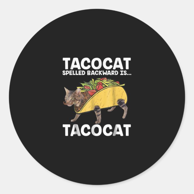 Taco & Cat - Tacocat rückwärts geschrieben Tacocat Runder Aufkleber (Vorderseite)