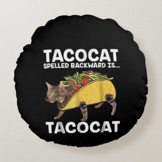 Taco & Cat - Tacocat rückwärts geschrieben Tacocat Rundes Kissen