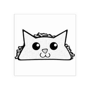 Taco Cat-Zeichen Gummistempel