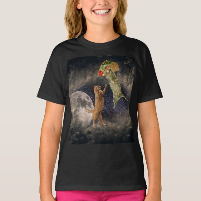 Taco Cats & the Moon & Universe Girls' T - Shirt (Vorderseite)