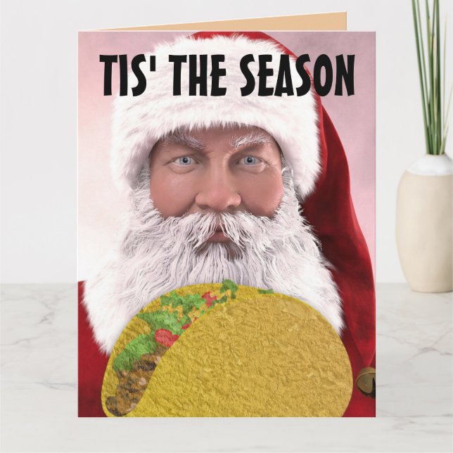 TACO CHRISTMAS SANTA FUNNY GREETING CARDS KARTE (Vorderseite)