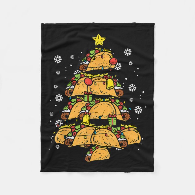 Taco Christmas Tree Xmas Mexican Food  Fleecedecke (Vorderseite)