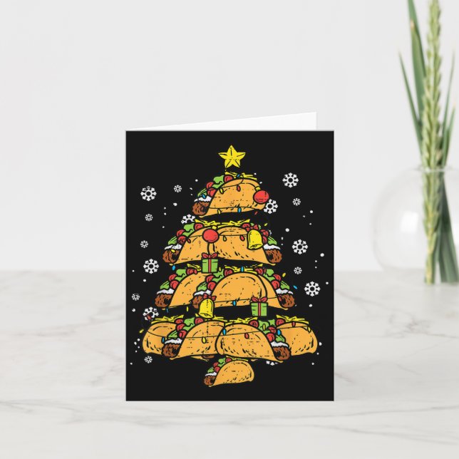 Taco Christmas Tree Xmas Mexican Food  Karte (Vorderseite)