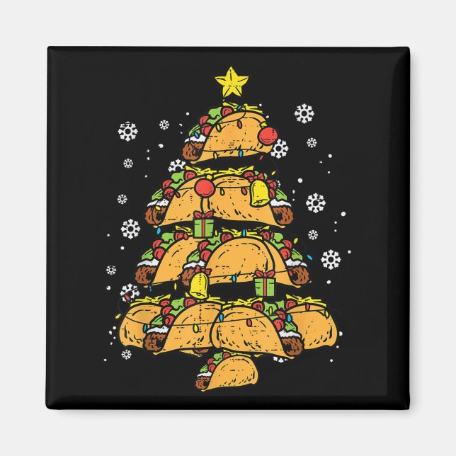 Taco Christmas Tree Xmas Mexican Food  Magnet (Vorne)