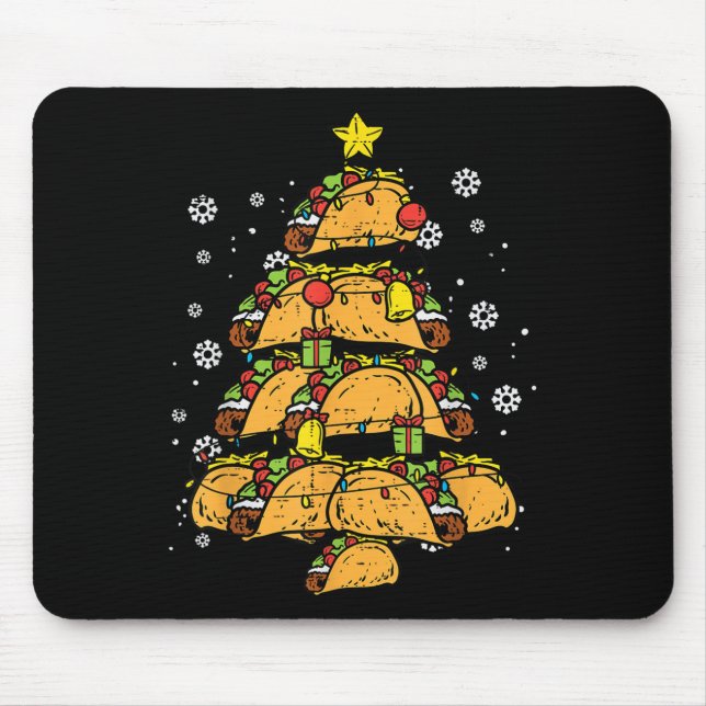 Taco Christmas Tree Xmas Mexican Food  Mousepad (Vorne)