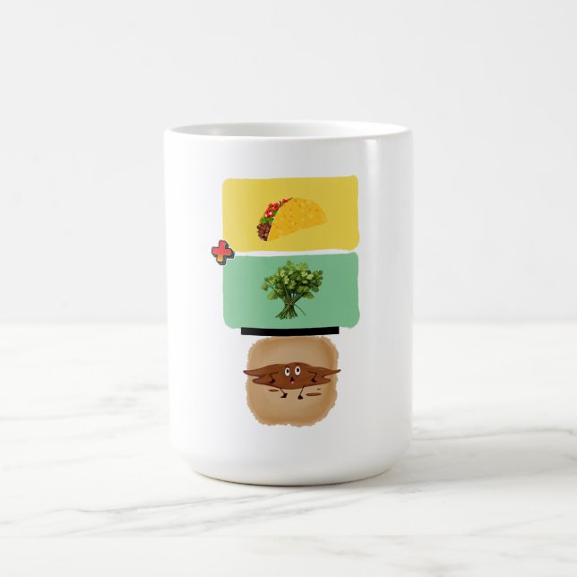 Taco + Cilantro = 💩 (Funny Anti-Cilantro Design) Kaffeetasse (Mittel)