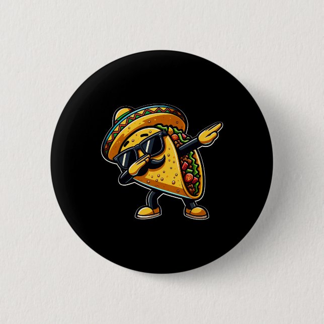 Taco Cinco De Mayo Funny Mexican Vatertag Button (Vorderseite)