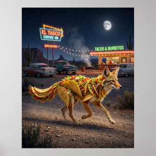 Taco Coyote Drive In Poster