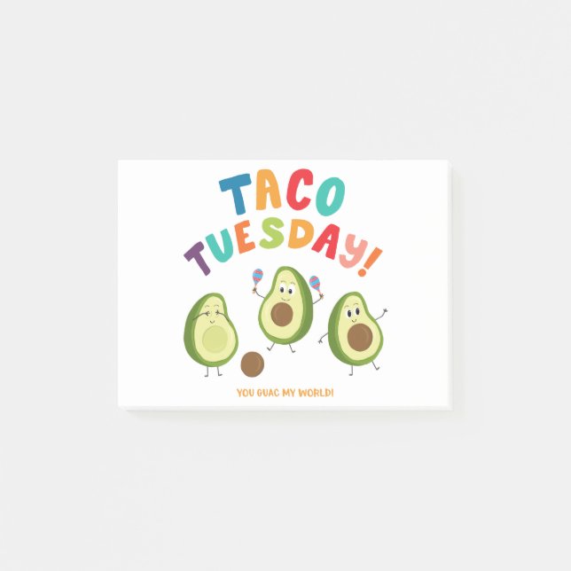 Taco Dienstag!Avocados Post-it Klebezettel (Vorderseite)