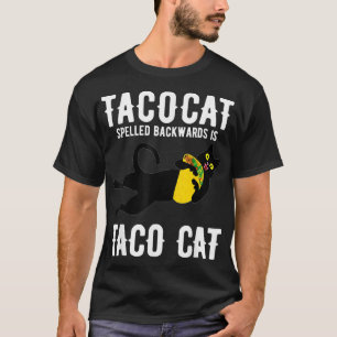 Taco Dienstag Black Cat Funny Spelling Tac T-Shirt