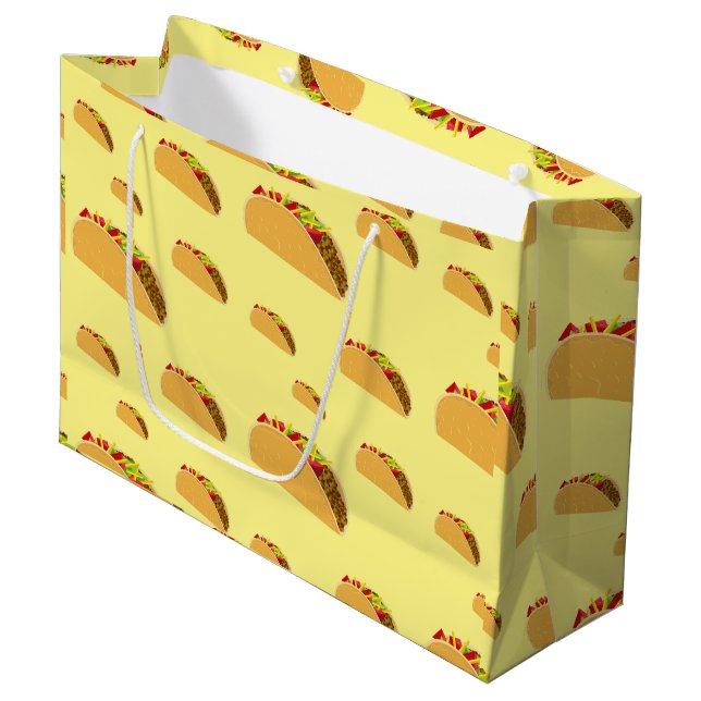 Taco Dienstag Design - Geschenktasche - Groß Große Geschenktüte (Vorderseite Schrägansicht)
