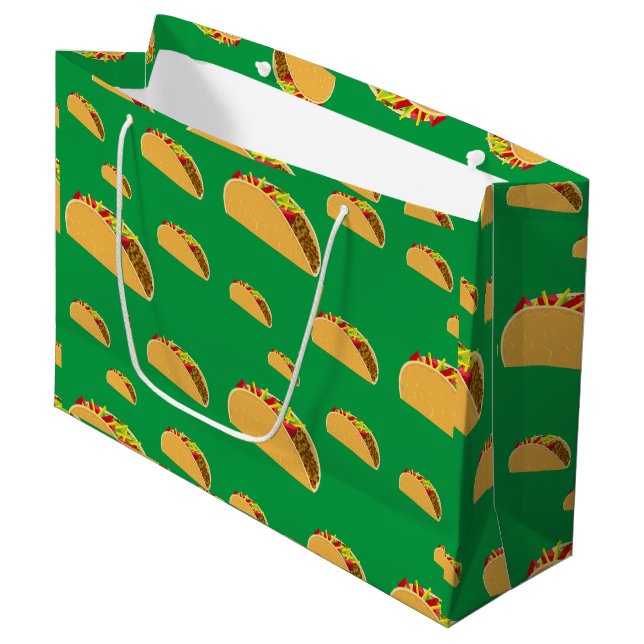 Taco Dienstag Design - Geschenktasche - Groß Große Geschenktüte (Vorderseite Schrägansicht)