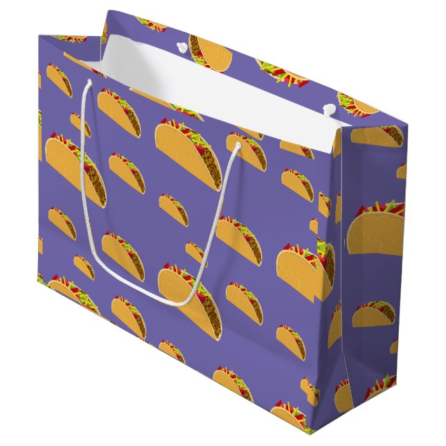 Taco Dienstag Design - Geschenktasche - Groß Große Geschenktüte (Vorderseite Schrägansicht)