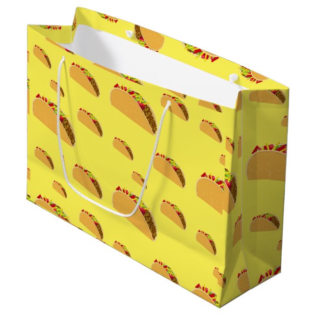 Taco Dienstag Design - Geschenktasche - Groß Große Geschenktüte (Vorderseite Schrägansicht)