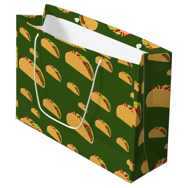 Taco Dienstag Design - Geschenktasche - Groß Große Geschenktüte (Vorderseite Schrägansicht)