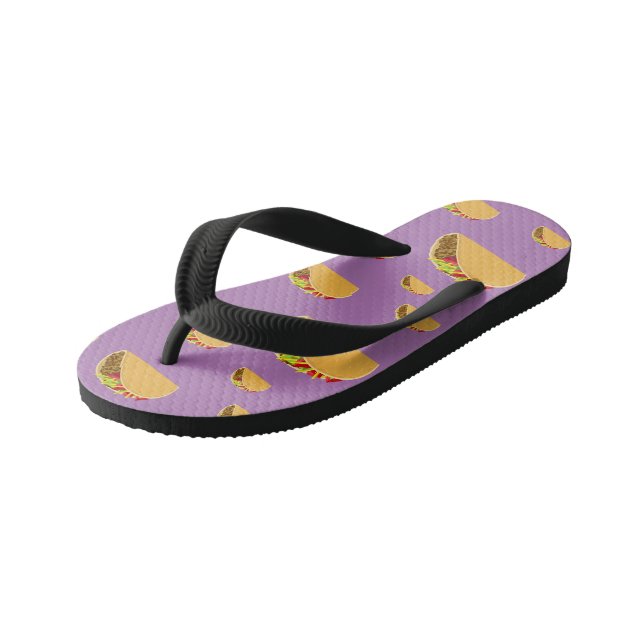 Taco Dienstag Design - Kinder Flip Flops (Schrägansicht)