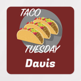 Taco Dienstag Design - Kleines Quadrat Bekleidungs Etiketten