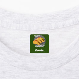Taco Dienstag Design - Kleines Quadrat Bekleidungs Etiketten