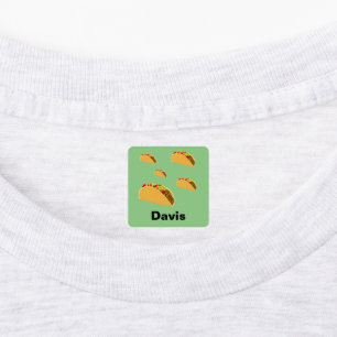 Taco Dienstag Design - Kleines Quadrat Bekleidungs Etiketten