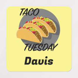 Taco Dienstag Design - Kleines Quadrat Bekleidungs Etiketten