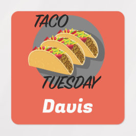Taco Dienstag Design - Kleines Quadrat Bekleidungs Etiketten