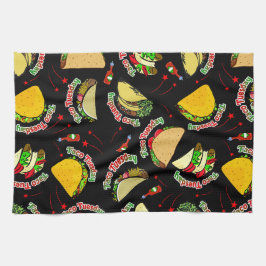 Taco Dienstag Hard und Soft Tacos Hot Sauce Black Geschirrtuch