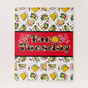 Taco Dienstag Hard und Soft Tacos und Hot Sauce Puzzle
