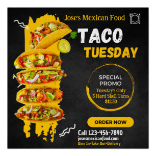 Taco-Dienstag-Mexikanisches Restaurant Promo anpas Poster