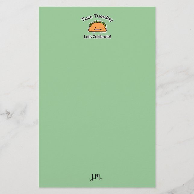 Taco-Dienstag-Muschelkäse Mexikanernahrung Briefpapier (Vorderseite)