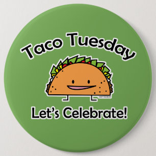 Taco-Dienstag-Muschelkäse Mexikanernahrung Button