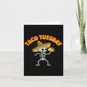 Taco-Dienstag tanzendes Skelett lustiger Cinco de Karte