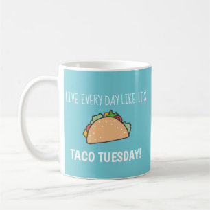 Taco Dienstag Türkis Blue Funny Food Puffer Kaffeetasse
