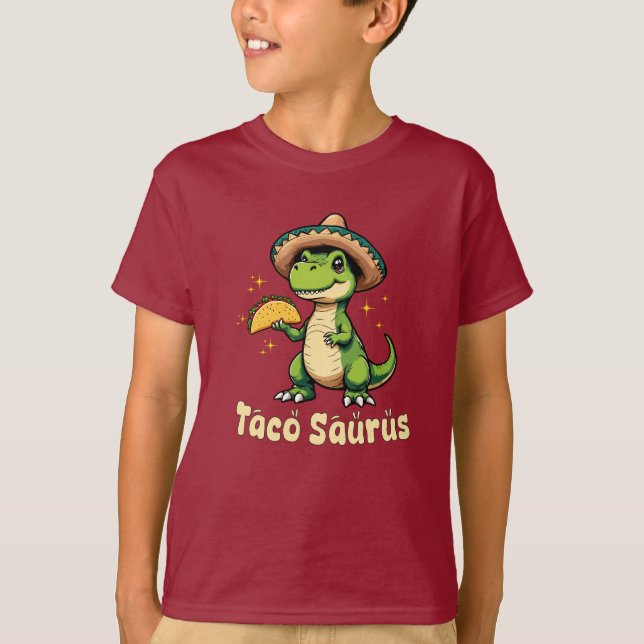 Taco Dinosaur Design T-Shirt (Vorderseite)