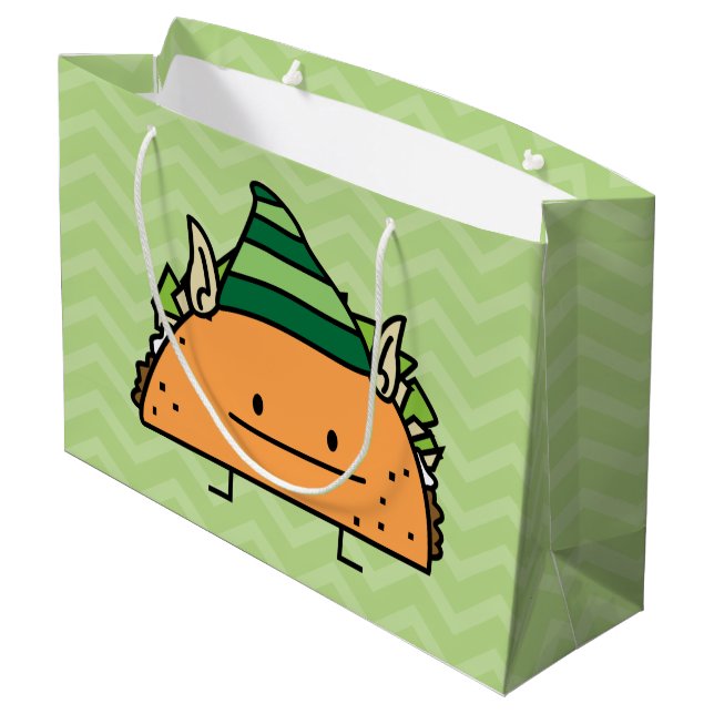 Taco-Elf Große Geschenktüte (Rückseite Schrägansicht)