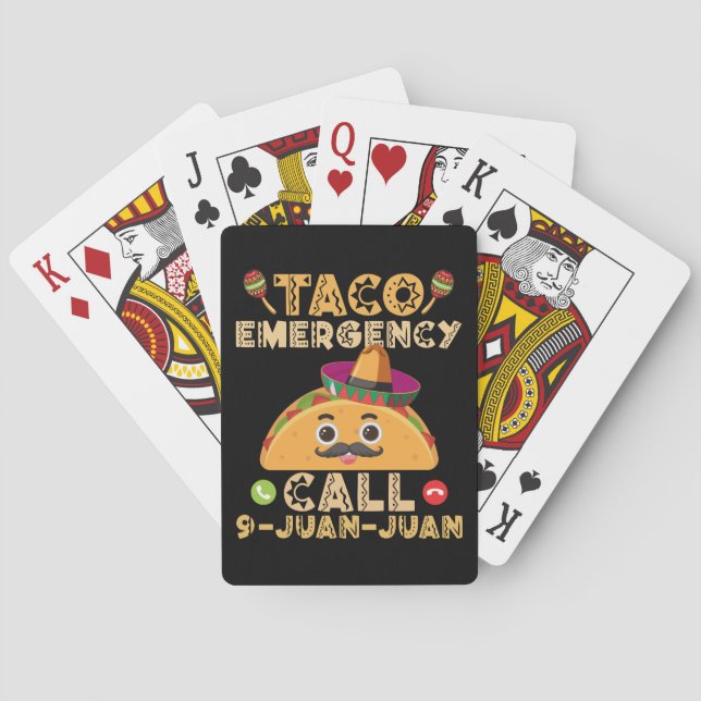 Taco Emergency Call Funny Cinco de Mayo Mexican Spielkarten (Rückseite)