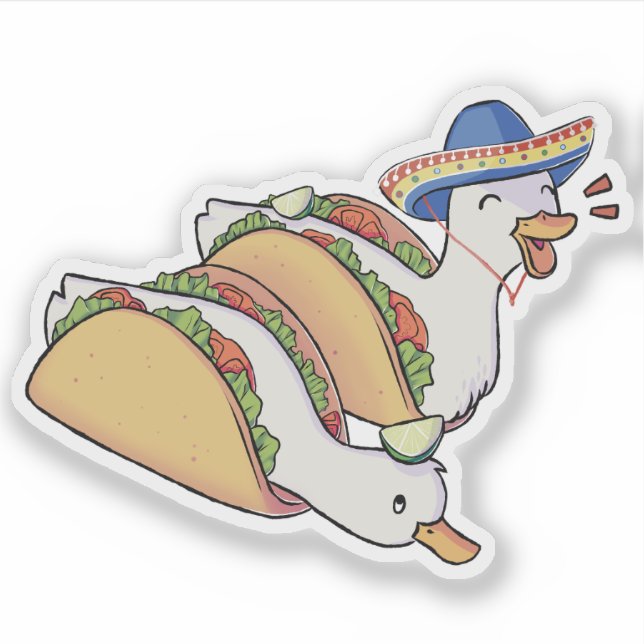 Taco-Enten Aufkleber (Vorderseite)