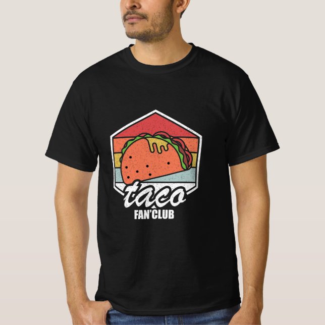 Taco-Fanclub Retro-Takos mit mexikanischer Küche T-Shirt (Vorderseite)