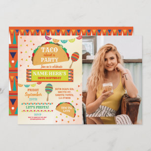 Taco Fiesta Geburtstagsparty Mexikanisches Foto Einladung