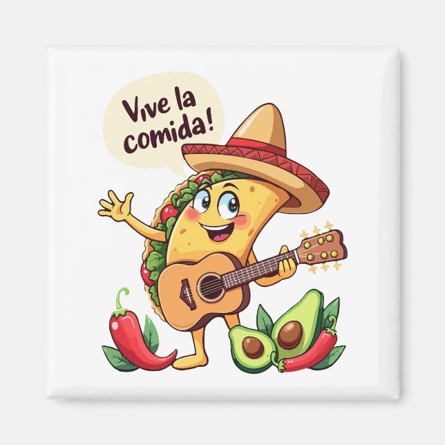 Taco Fiesta mit Gitarre und hispanischem Flair Magnet (Vorne)