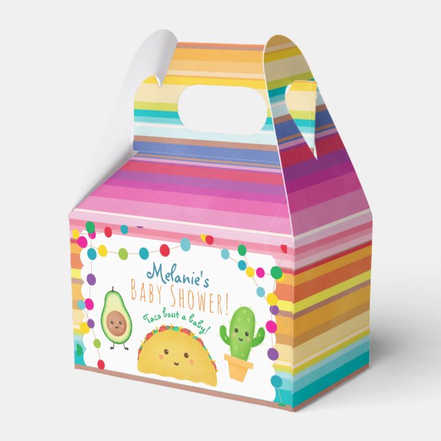 Taco fiesta Thema Babydusche Geschenkschachtel (Rückseite)