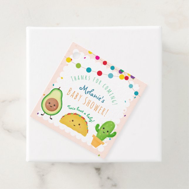Taco | Fiesta Thema "Taco über eine Babydusche" Geschenkanhänger (Beispiel)