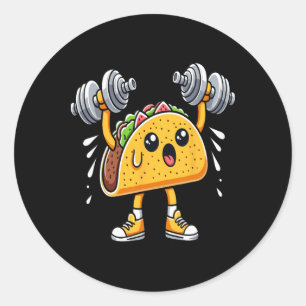 Taco Fitness Workout Gym Cinco De Mayo Mexican Fie Runder Aufkleber