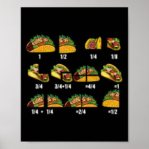 Taco Fraction Mathematiklehrer zurück zur Schule p Poster